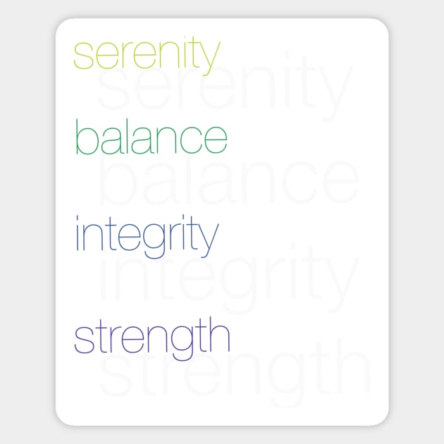 Strength Integrity Balance Serenity Magnet by jhootgoods